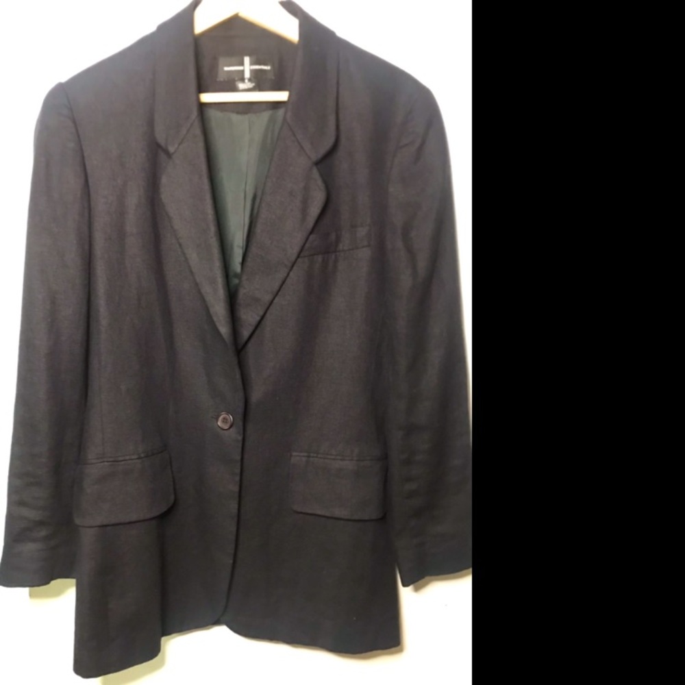 Vintage Wardrobe Essentials Black Linen Jacket